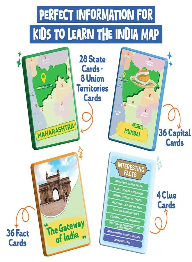 Funtad Roll N Seek India Map - Educational Board Game & Puzzle | Learn Indian Sate, Capital and Interesting Facts| State Shaped Puzzle (72 pcs)| Return & Birthday Gift for Boys & Girls Age 6-12 yrs - Image 3